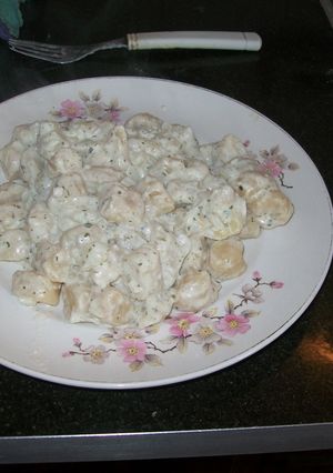 Una foto de Noquis de papa y ricota al queso crema