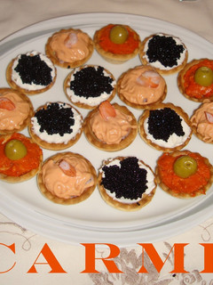Una foto de Aperitivos variados en tartaleta