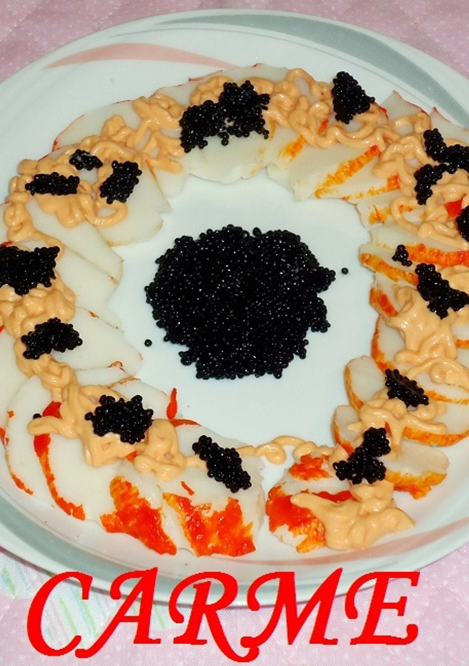 Una foto de Langosta con caviar y salsa rosa