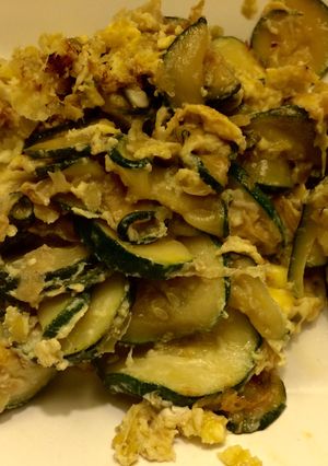 Una foto de Revuelto de zapallitos zucchinis