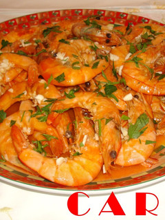 Una foto de Gambas a la marinera al cava