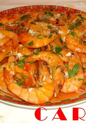 Una foto de Gambas a la marinera al cava