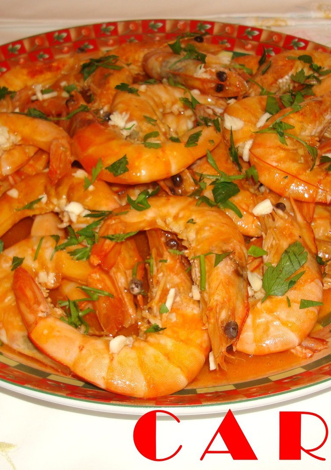 Una foto de Gambas a la marinera al cava