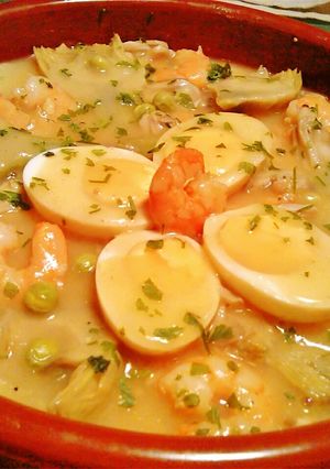 Una foto de Guiso de Alcachofas con Marisco