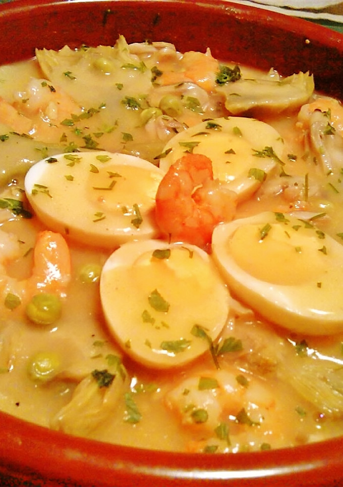 Una foto de Guiso de Alcachofas con Marisco