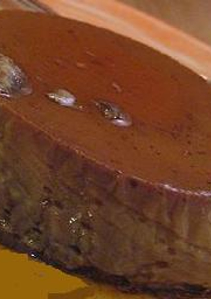 Una foto de Flan de chocolate