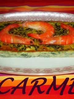 Una foto de Pastel de langostinos o gambas
