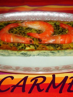 Una foto de Pastel de langostinos o gambas