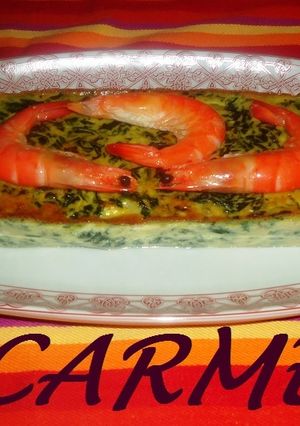 Una foto de Pastel de langostinos o gambas