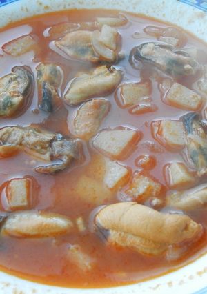 Una foto de Sopa de mejillones