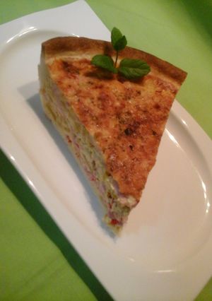 Una foto de Quiche vegetal con pavo