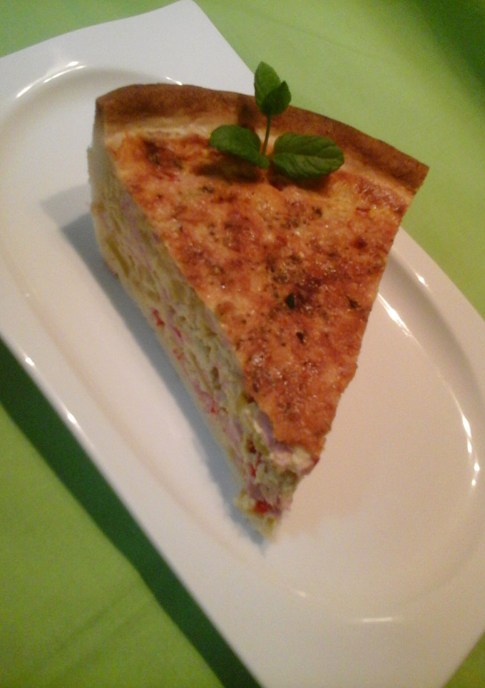 Una foto de Quiche vegetal con pavo