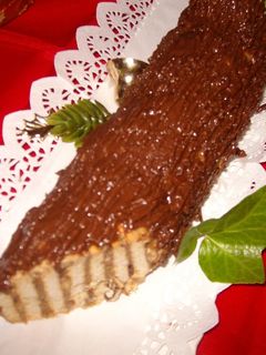 Una foto de Tronco navideño de chocolate