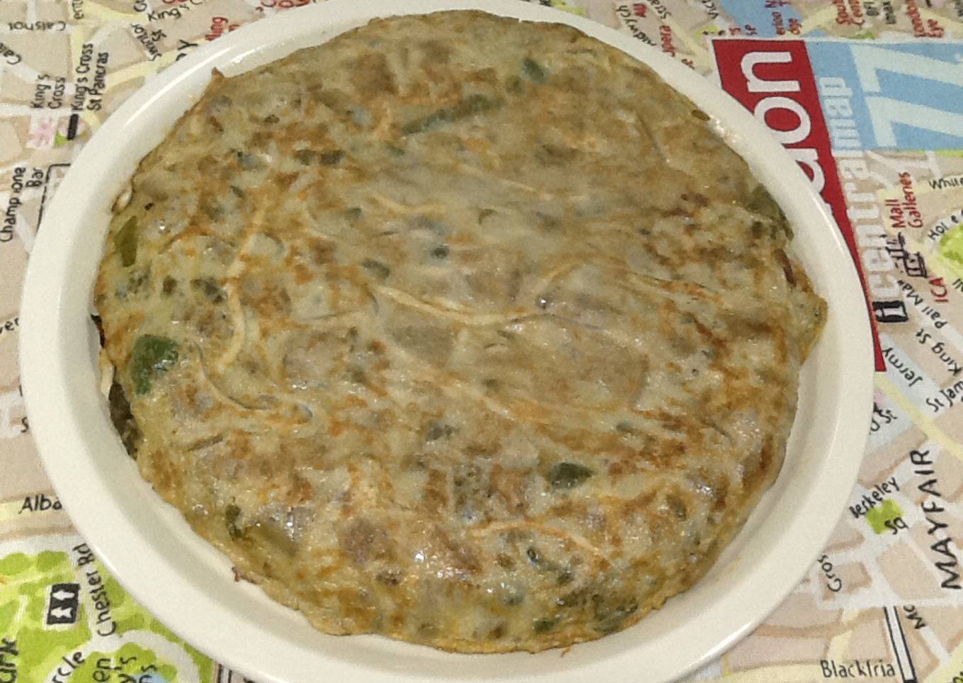 Tortilla de berenjenas y gulas