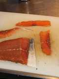 Trucha o salmón enterrado