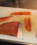 Trucha o salmón enterrado