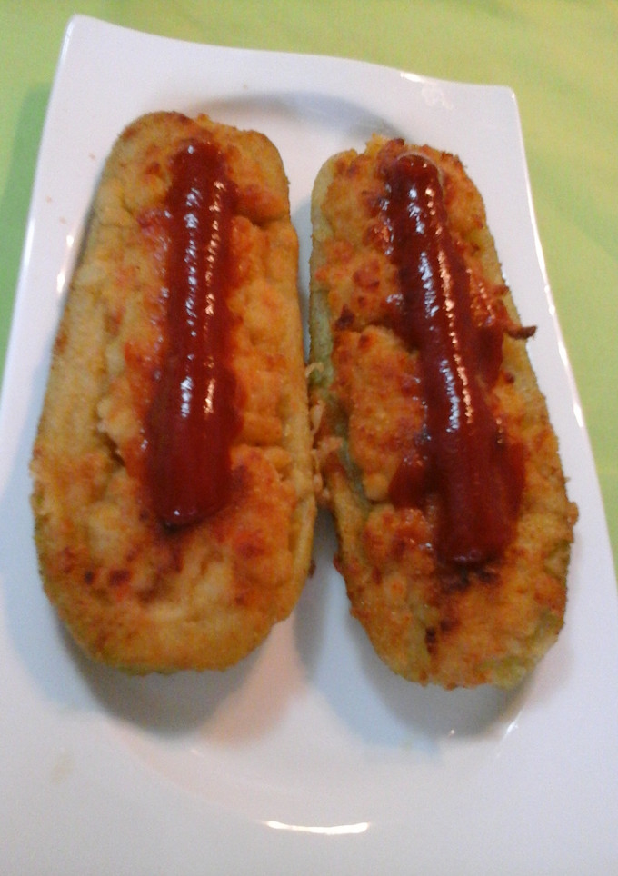 Una foto de Calabacines rellenos de cangrejo