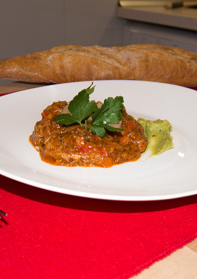Una foto de Carne mechada en salsa