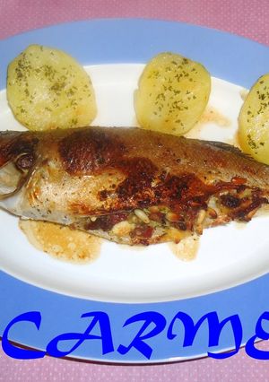 Una foto de Lubina rellena al cava