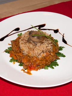Una foto de Arroz con champiñones