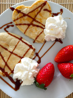 Una foto de Hot cakes San Valentín en forma de corazón