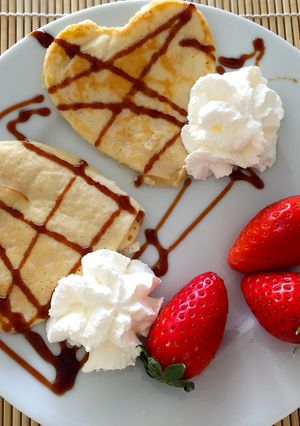 Una foto de Hot cakes San Valentín en forma de corazón