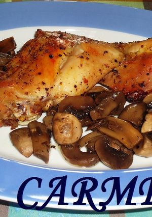 Una foto de Conejo asado a las 5 pimientas