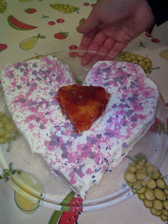 Una foto de Tarta corazón improvisada para San Valentín