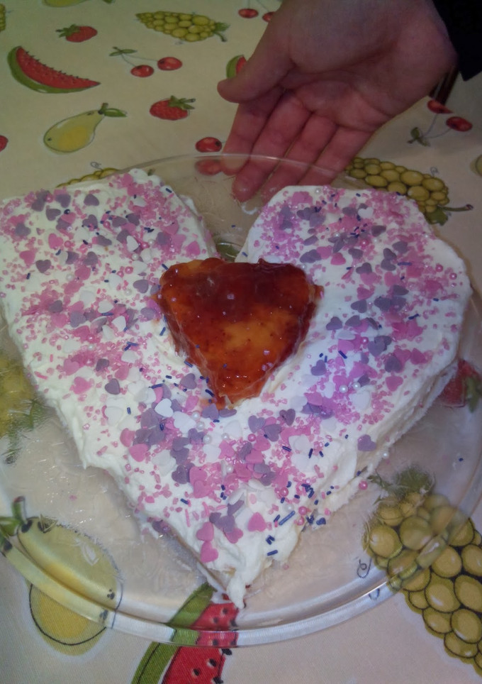 Una foto de Tarta corazón improvisada para San Valentín
