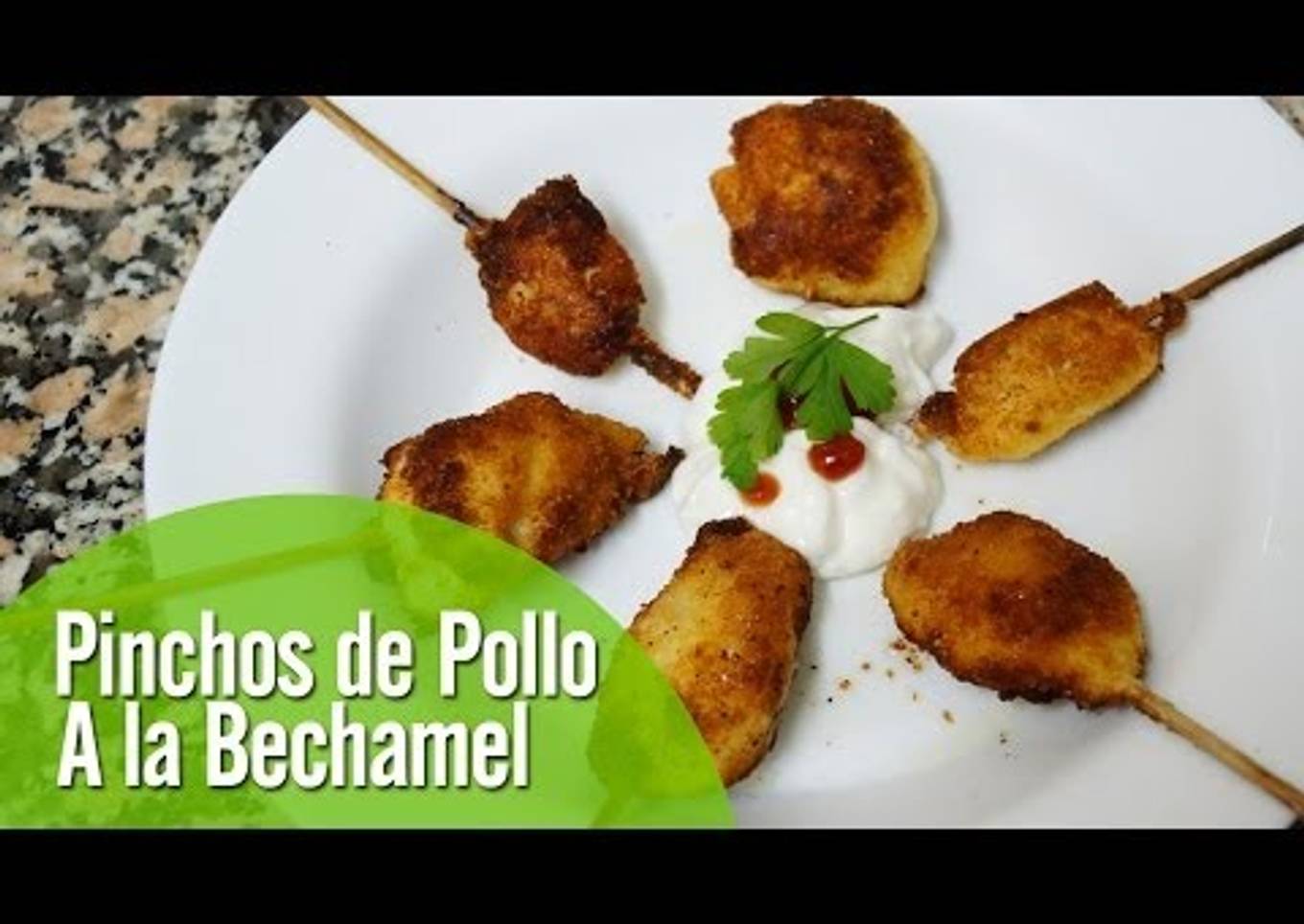 Pinchos de pollo a la bechamel