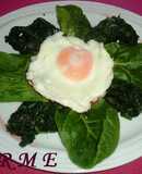 Espinacas y Huevos a la plancha (dieta)
