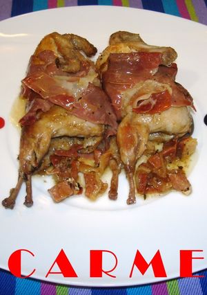 Una foto de Codornices con jamón
