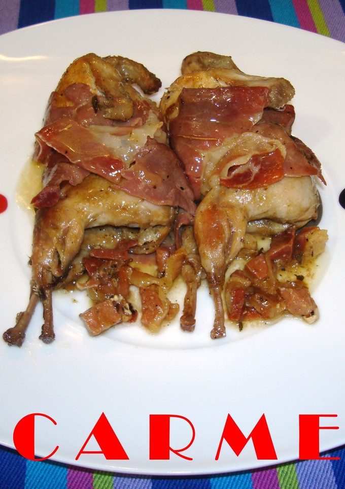 Una foto de Codornices con jamón