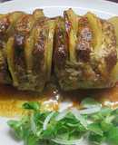 Lomo en rodajas alteranadas con láminas de patatas