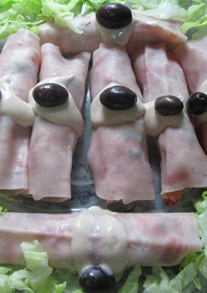 Una foto de Rollitos de jamón a los tres sabores