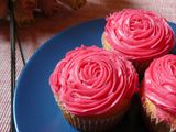 Cupcakes copetes de rosa