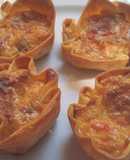Mini quiches de atún con pimientos rojos