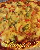Pizza Hawaiana con salsa BBQ