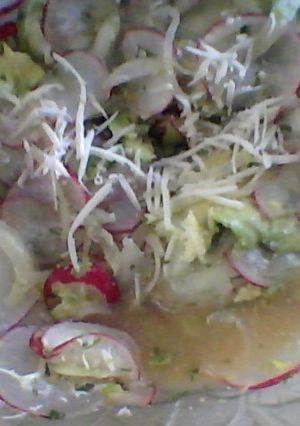 Una foto de Ensalada de rábanos a la mozarella