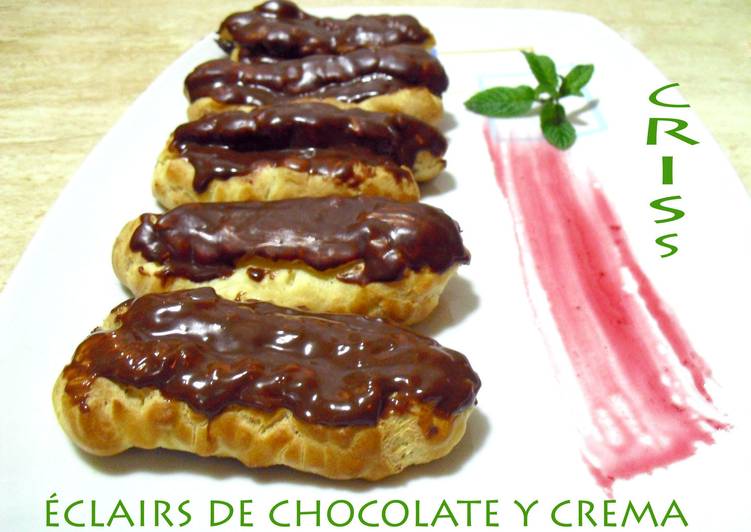 Éclairs de chocolate y crema