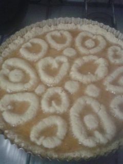 Una foto de Tarta de durazno con amor
