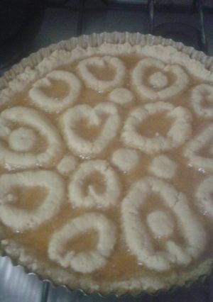 Una foto de Tarta de durazno con amor