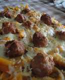 Macarrones con albóndigas al horno