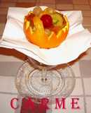 Naranjas rellenas de frutas caramelizadas