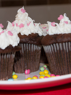 Una foto de Cupcakes de chocolate para San Valentín