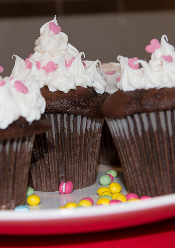 Una foto de Cupcakes de chocolate para San Valentín
