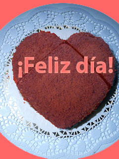 Una foto de Bizcocho romántico corazón