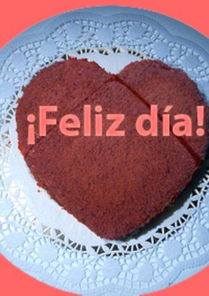 Una foto de Bizcocho romántico corazón
