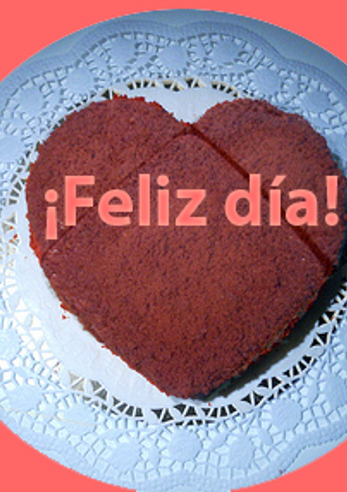 Una foto de Bizcocho romántico corazón
