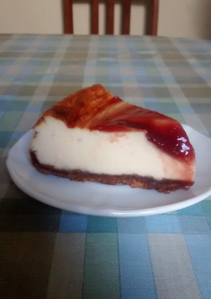 Una foto de Tarta de queso y frambuesa